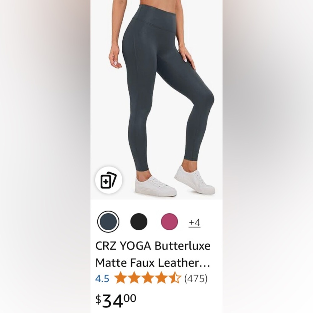 NWT CRZ YOGA Butterluxe Matte Faux Leather Leggings - Picture 3 of 14